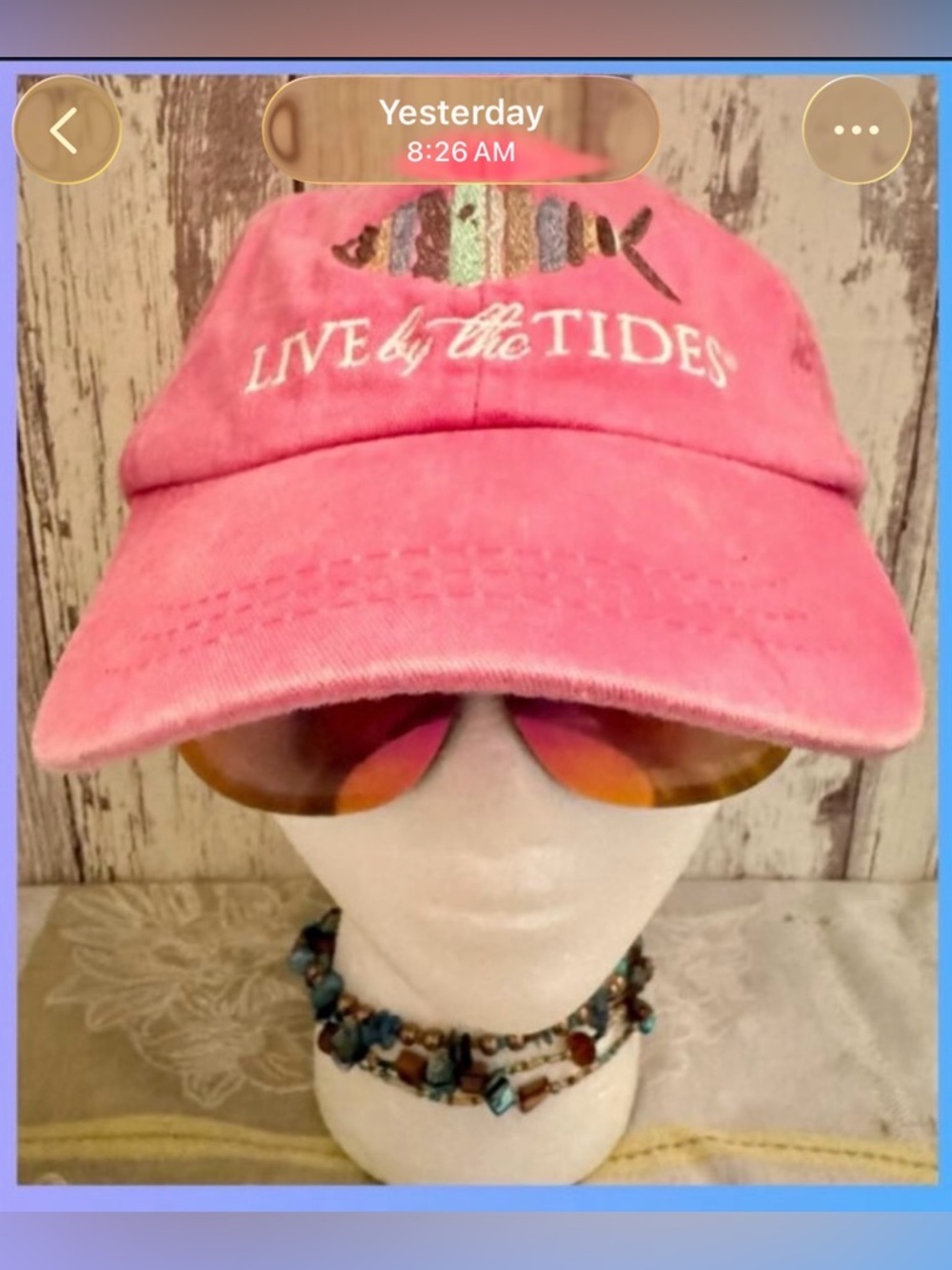 Adams Pink "Live by the Tides" Embroidered Baseball Cap